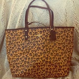 Coach cheetah tote